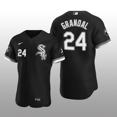White Sox Yasmani Grandal MR Patch Authentic Alternate Black Jersey