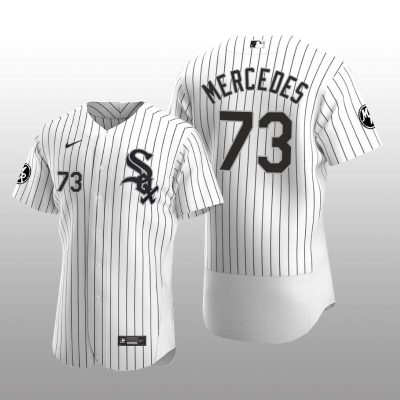 White Sox Yermin Mercedes MR Patch Authentic Home Jersey White Black