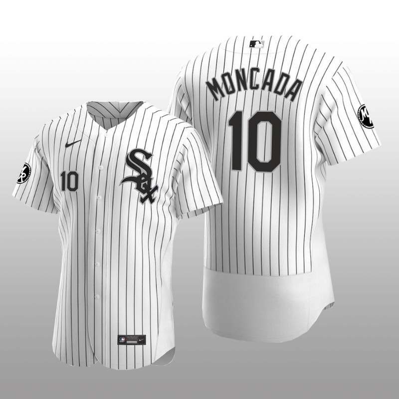 White Sox Yoan Moncada MR Patch Authentic Home Jersey White Black