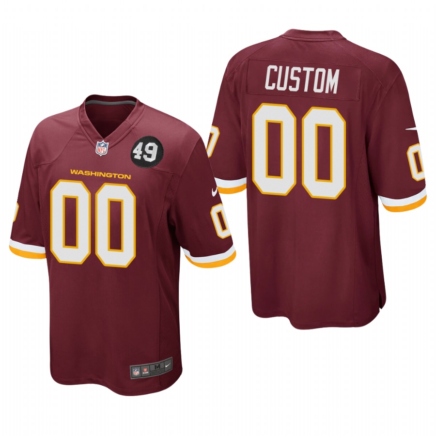 Washington Redskins Custom Men's Nike Burgundy Bobby Mitchell Uniform Patch NFL Game Jersey Men's Black V White Peace Split Nike Vapor Untouchable Limited NFL Jersey