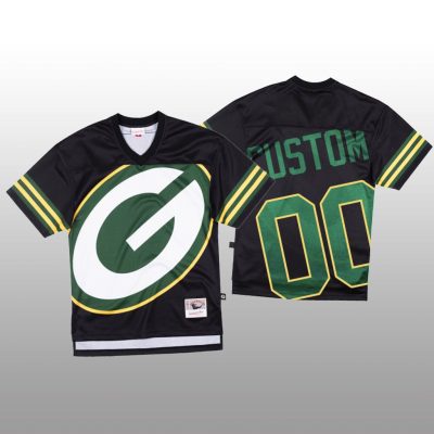 NFL Green Bay Packers Custom Black Men's Mitchell & Nell Big Face Fashion Limited NFL Jersey