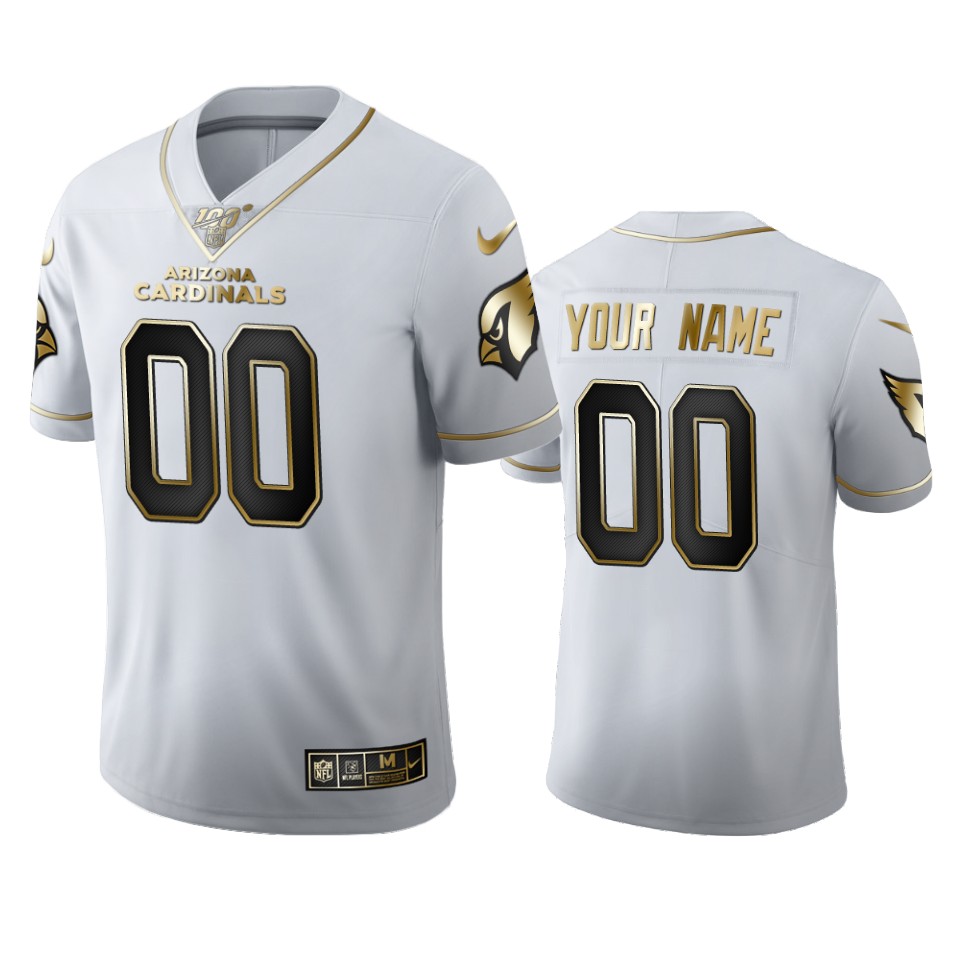 Jacksonville Jaguars Custom Men's Nike White Golden Edition Vapor Limited NFL 100 Jersey