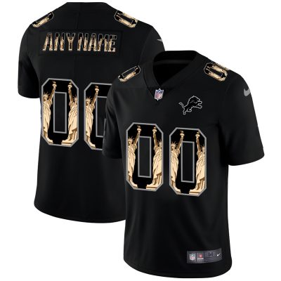 Detroit Lions Custom Carbon Black Vapor Statue Of Liberty Limited NFL Jersey