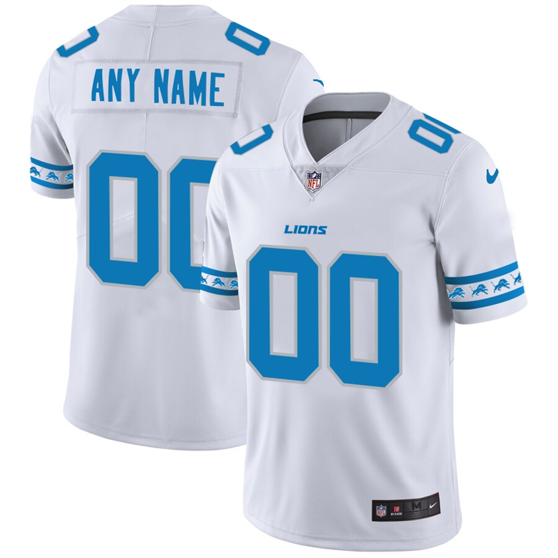 Detroit Lions Custom Nike White Team Logo Vapor Limited NFL Jersey
