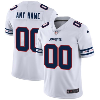 New England Patriots Custom Nike White Team Logo Vapor Limited NFL Jersey