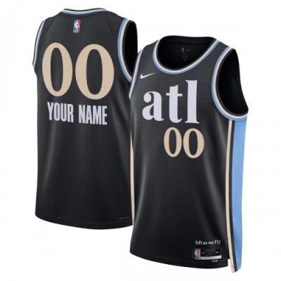 Atlanta Hawks Nike Unisex Custom Swingman Jersey - Black - Hardwood Classics