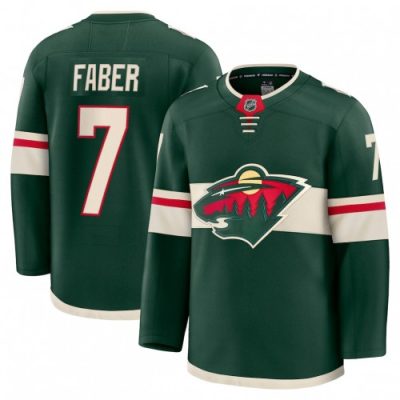 Brock Faber Men's Minnesota Wild Green Home Premium Jersey