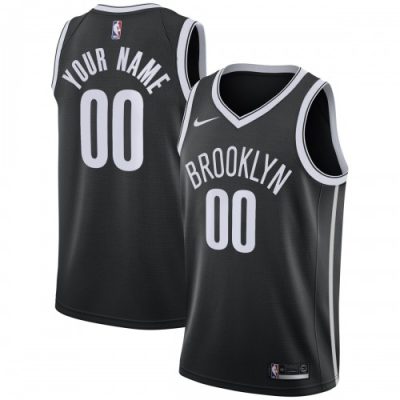 Brooklyn Nets Nike Swingman Custom Jersey  - Black