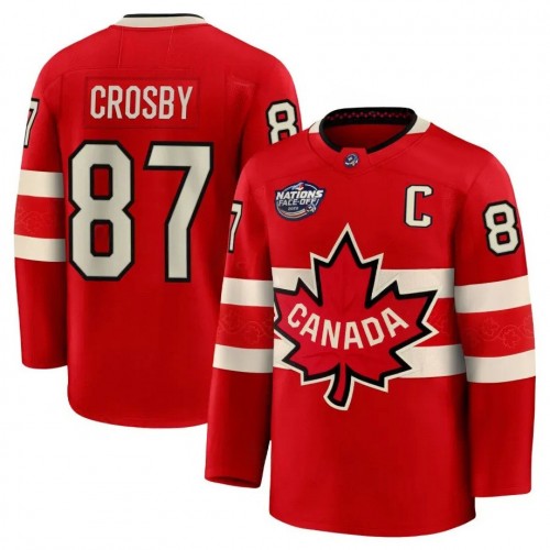 Canada Sidney Crosby 2025 Red Hockey Team 4 Nations Face-Off Jersey