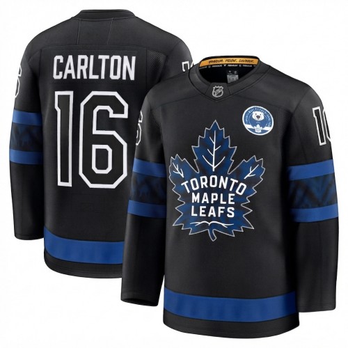 Carlton the Bear Men's Toronto Maple Leafs Black Alternate Premium Jersey