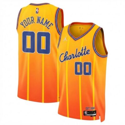 Charlotte Hornets Jordan Brand Orange 2025/26 Hardwood Classics Swingman Custom Jersey