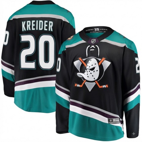 Chris Kreider Men's Anaheim Ducks Black Alternate Breakaway Jersey