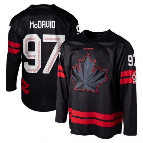 Connor McDavid Hockey Bauer Canada 2026 Olympics Replica Jersey - Black
