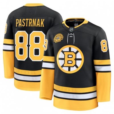 David Pastrnak Boston Bruins Alternate 100th Anniversary Premium Jersey - Black