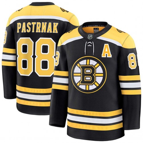 David Pastrnak Boston Bruins Black Home Premium Jersey