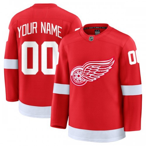 Detroit Red Wings Home Premium Custom Jersey - Red