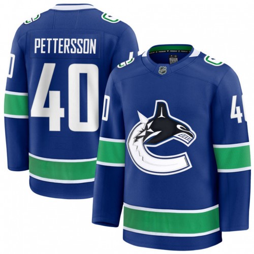 Elias Pettersson Men's Vancouver Canucks Blue Home Premium Jersey
