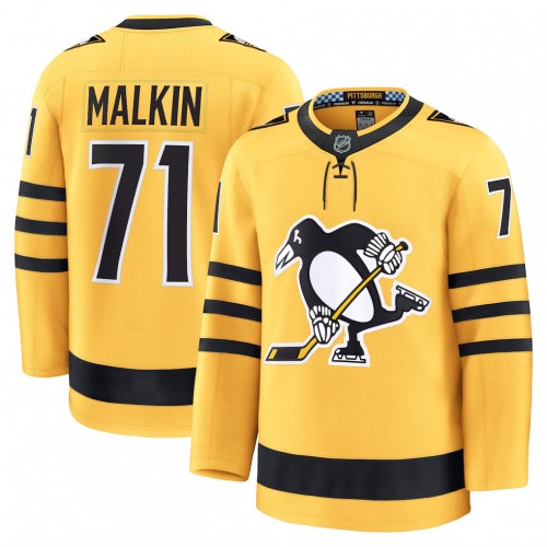 Evgeni Malkin Men's Pittsburgh Penguins Gold Alternate Premium Jersey