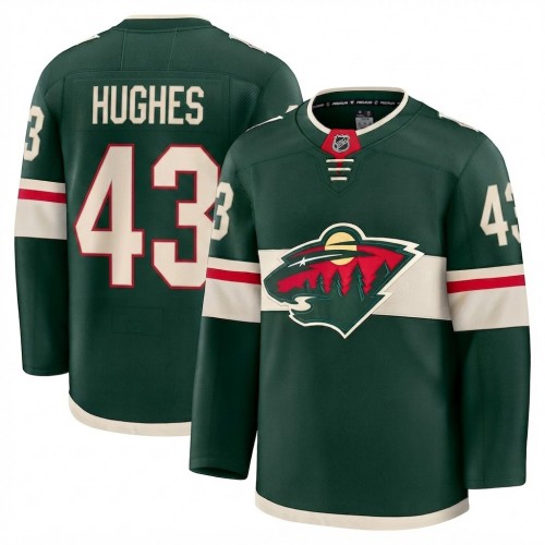 HUGHES Men's Minnesota Wild Green Home Premium Jersey