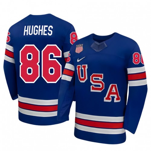 Jack Hughes USA Hockey Olympic Nike 2026 Royal Home Replica Jersey