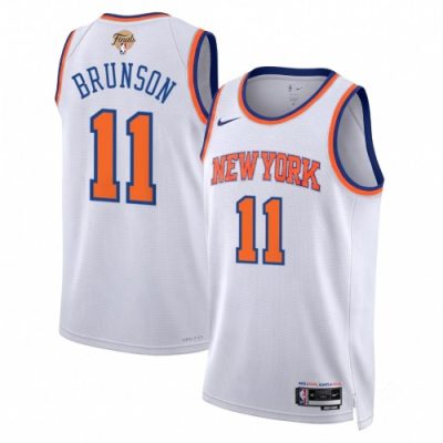 Jalen Brunson New York Knicks Nike White 2026 NBA Finals Patch Swingman Jersey - Association Edition
