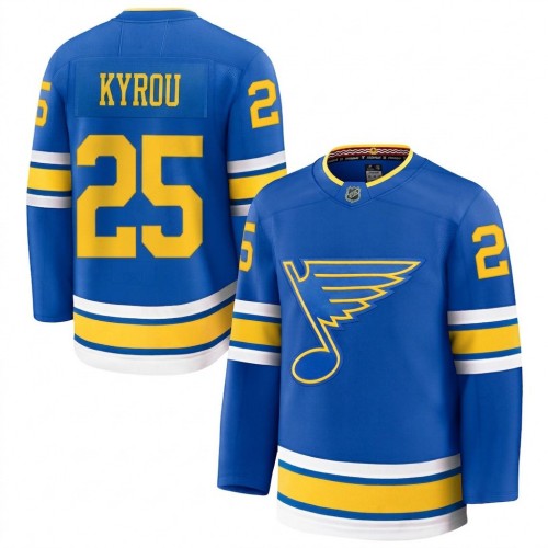 Jordan Kyrou St. Louis Blues Home Premium Player Jersey - Blue