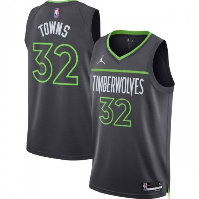 Karl-Anthony Towns Minnesota Timberwolves Jordan Brand Statement Edition Swingman Black Jersey