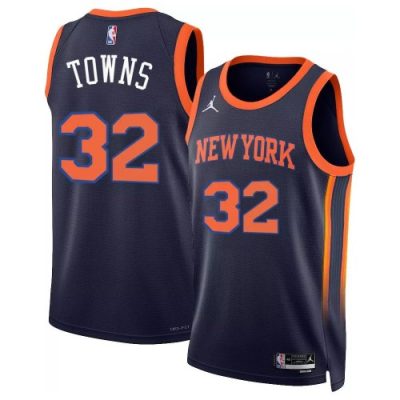 Karl-Anthony Towns New York Knicks Jordan Brand Swingman Jersey - Statement Edition - Navy