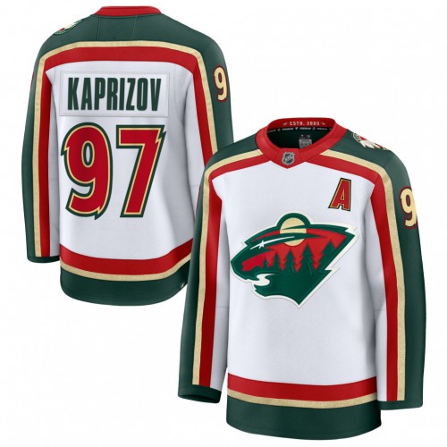 Kirill Kaprizov Minnesota Wild White 25th Anniversary Premium Jersey