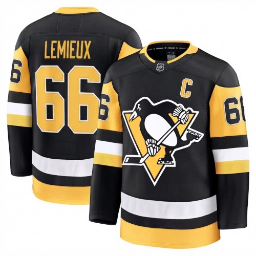 Mario Lemieux Men's Pittsburgh Penguins Black Home Premium Jersey
