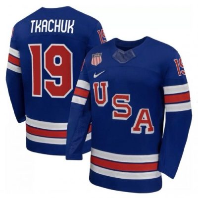 Matthew Tkachuk USA Hockey Olympic Nike 2026 Royal Home Replica Jersey