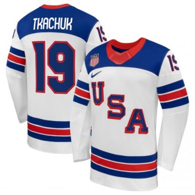 Matthew Tkachuk USA Hockey Olympic Nike 2026 White Away Replica Jersey