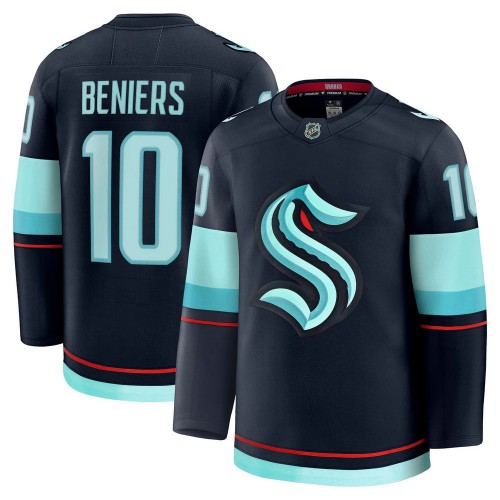 Matty Beniers Seattle Kraken Home Premium Jersey - Deep Sea Blue