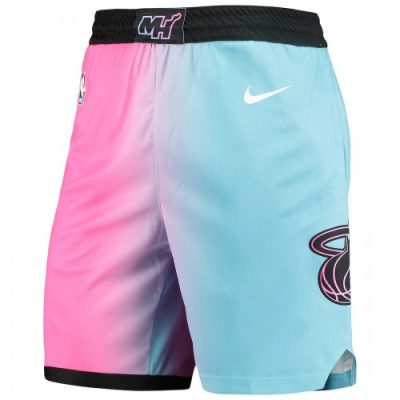 Men Miami Heat Nike Pink/Light Blue Swingman Shorts Hardwood Classics