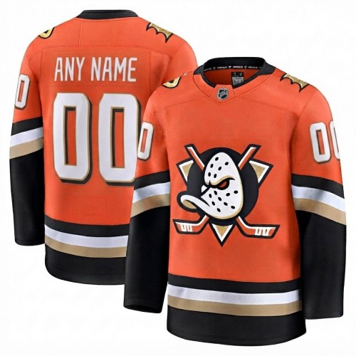 Men's Anaheim Ducks Orange Home Premium Custom Jersey