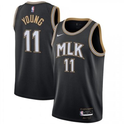 Men's Atlanta Hawks Trae Young Nike Black Swingman Jersey - Hardwood Classics