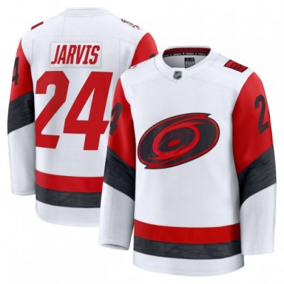Men's Carolina Hurricanes Seth Jarvis White Away Premium Jersey