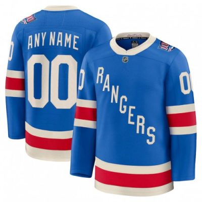 Men's New York Rangers Blue Centennial Premium Custom Jersey