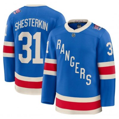 Men's New York Rangers Igor Shesterkin Blue Centennial Premium Jersey