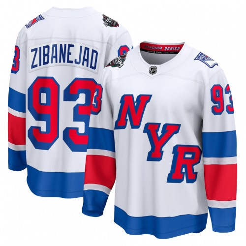 Men's New York Rangers Mika Zibanejad White 2024 NHL Stadium Series Breakaway Premium Jersey