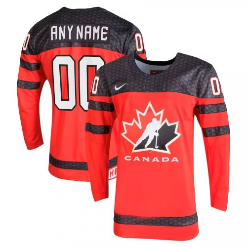 Men's Nike Red Hockey Canada - Custom Replica Jersey