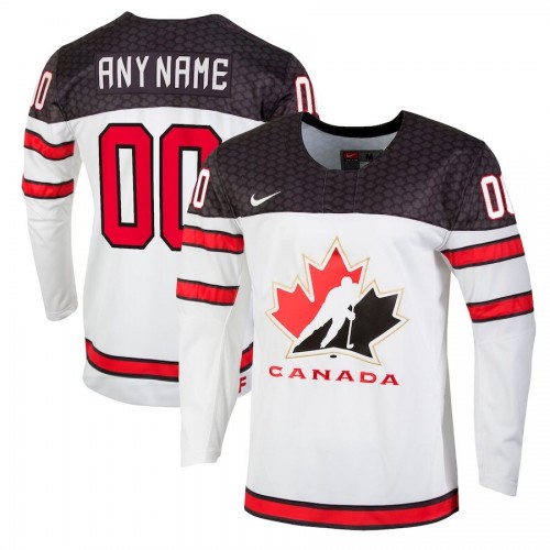 Men's Nike White Hockey Canada - Custom Replica Jersey