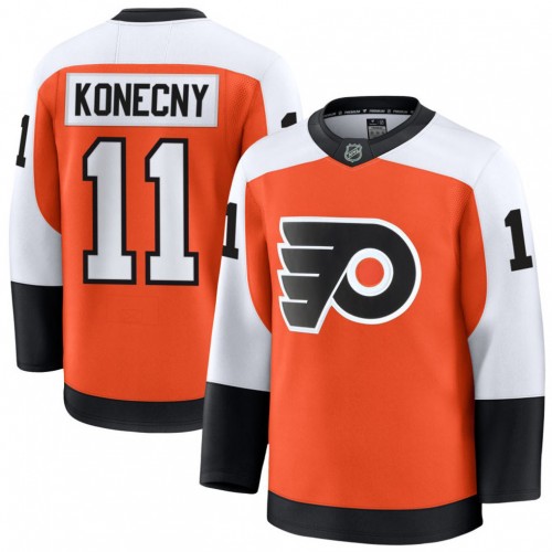 Men's Philadelphia Flyers Travis Konecny Orange Home Premium Jersey