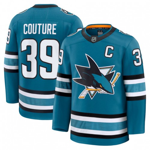 Men's San Jose Sharks Logan Couture Teal Home Premium Jersey