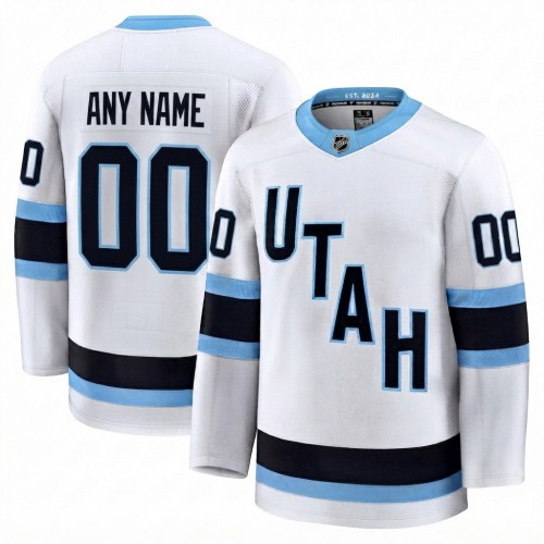Men's Utah Mammoth White Away Premium Player Custom Jersey