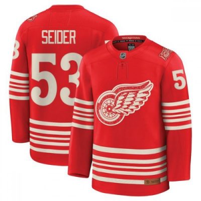 Moritz Seider Detroit Red Wings Centennial Premium Replica Jersey - Red