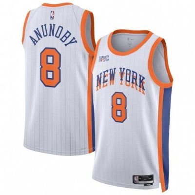 OG Anunoby New York Knicks Nike White Swingman Player Jersey - Hardwood Classics
