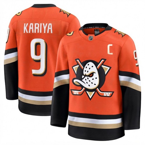 Paul Kariya Men's Anaheim Ducks Orange Home Premium Jersey