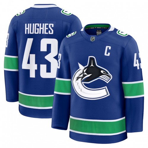 Quinn Hughes Men's Vancouver Canucks Blue Home Premium Jersey