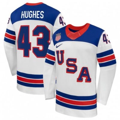 Quinn Hughes USA Hockey Olympic Nike 2026 White Away Replica Jersey